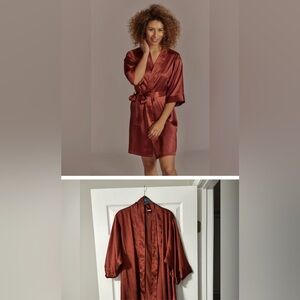David’s Bridal Cinnamon Silky Robe with Tie XL